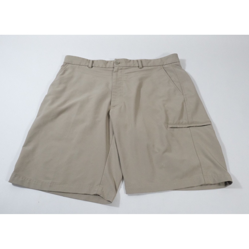 Pebble Beach Shorts Men‎ 36 Tan Performance Flat Front Golf Activewear Spandex